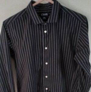 Chaps Kids Black and White Striped Button Down Shirt